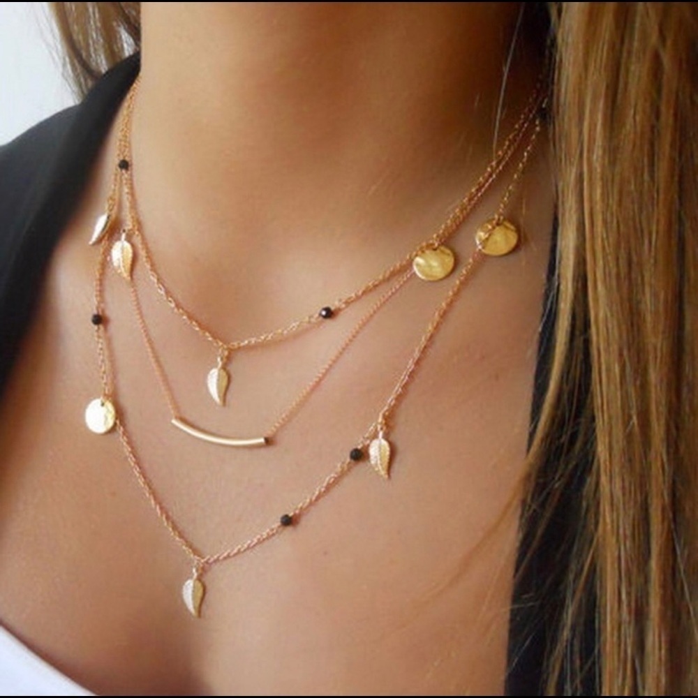 3 layer dainty boho choker necklace